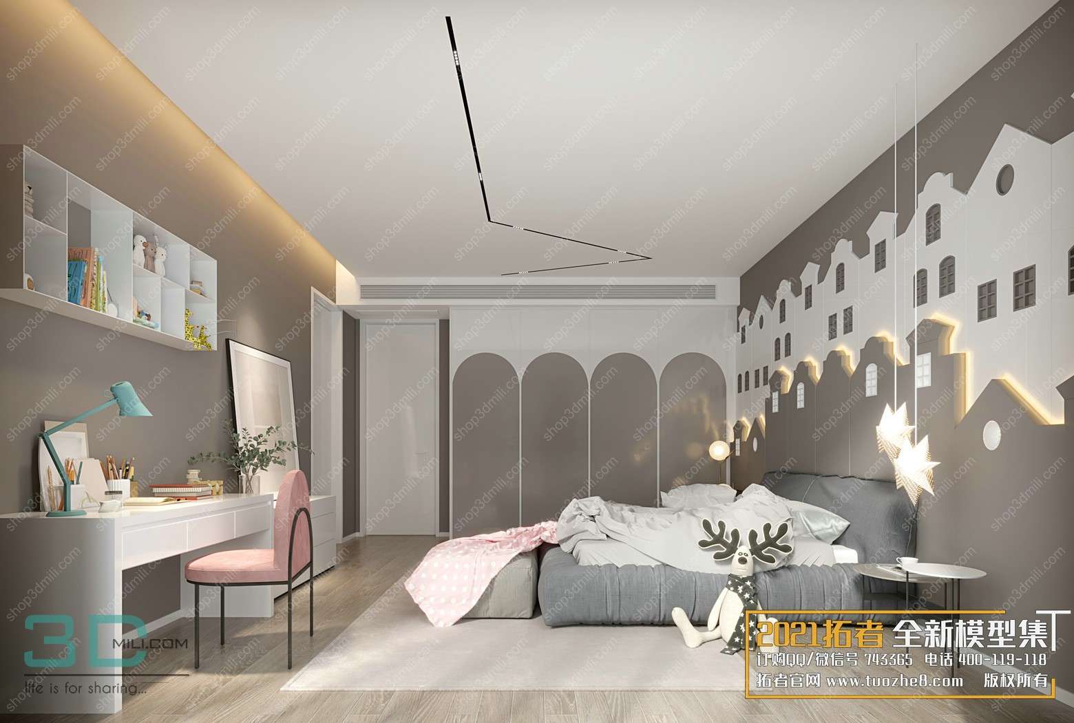 Bedroom Childrens 01 3dsmax File Free Download