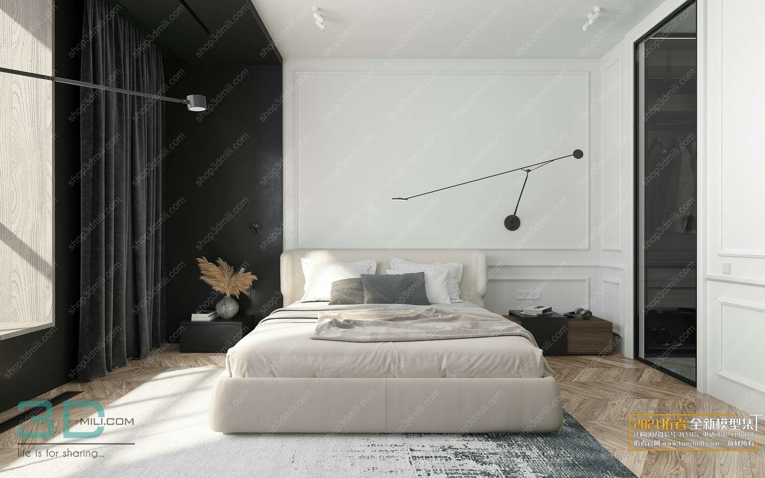 Bed room European style mix and match 16 3dsmax File Free Download