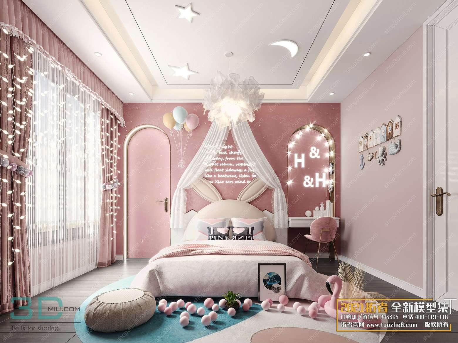 Bedroom Childrens 32 3dsmax File Free Download