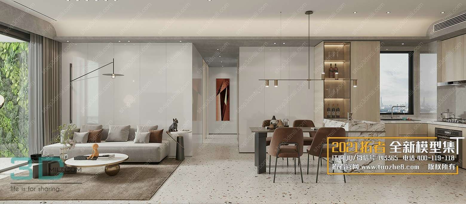 Apartment Mordern Style 180 3D Model Free Download